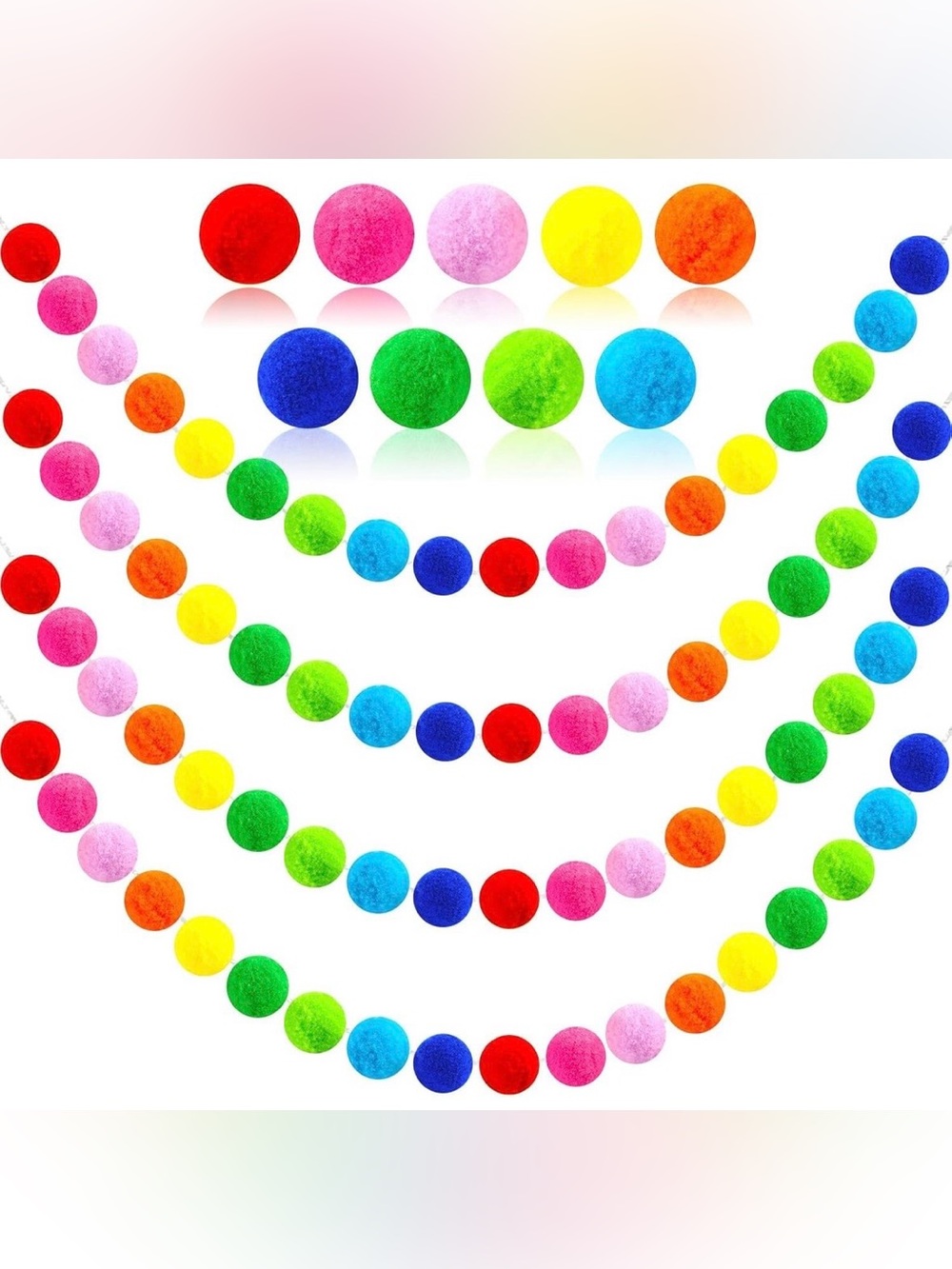 Colorful Felt Ball Garland String